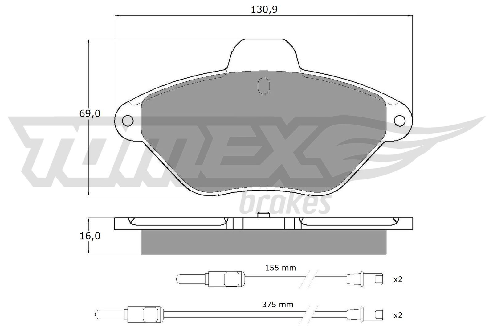 Obrázok Sada brzdových platničiek kotúčovej brzdy TOMEX Brakes  TX1189